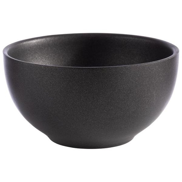 APS Schale -LEVANTE-, Ø 12 cm, Höhe: 6,5 cm, Edelstahl, Farbe: grau-schwarz, 0,32 Liter, doppelwandig, 40703