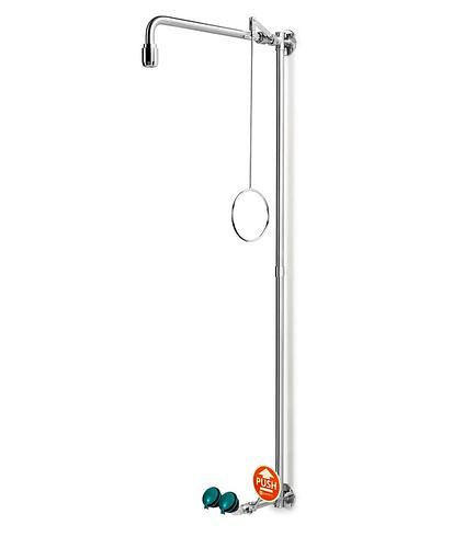 B-SAFETY Körperdusche mit Augendusche, Edelstahl, Wandmontage, BR 861095, DVGW, 305271