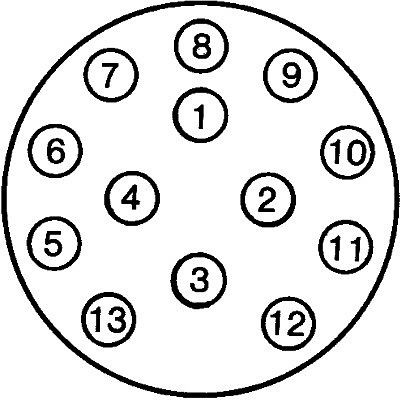 HELLA Steckdose, 12V, 13-polig, Stecker: Schraubkontakt, Ø: 72mm, schwarz, DIN/ISO: 11446, 8JB 005 949-011