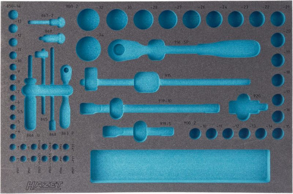 Hazet 2-Komponenten Weichschaum-Einlage, für 163-118/57, Abmessungen / Länge: 519 mm x 342 mm, 163-118L