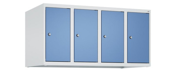 C+P Schrankaufsatz Classic PLUS, Aufsatzschrank, 7035/5023, Zylinderschlösser, 500x1000x500mm, 4 Abteile, 080090-49 S10020