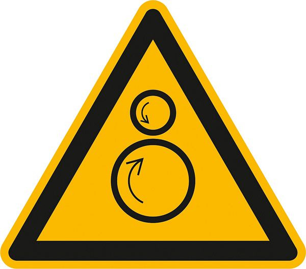 SafetyMarking Warnschild, Warnung vor gegenläufigen Rollen, Länge 5 cm, Folie, selbstklebend, VE: 10 Stück/Bogen, 30.A8260