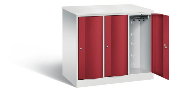C+P XL-Schließfachschrank Resisto, H1077xB1148xT640mm, Farbe: Lichtgrau / Rubinrot, 8271-373 S10049