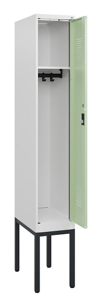 C+P Spind Evolo PLUS, Gestell, 1 Abteil, 1950x300x500mm, 9016/6019, Zylinderschloss, 0490305-10 S10046