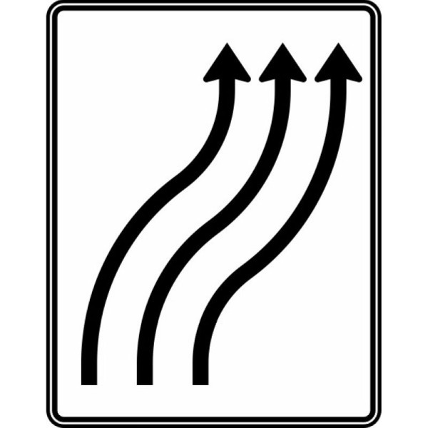 Stein HGS Verschwenkungstafel dreistreifig nach rechts, RA2/Flachform 3mm, ohne Entfernungsangabe, 1600x1250mm, 511-22-123
