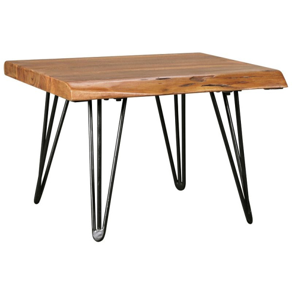 Wohnling Design Couchtisch MAHILO Massivholz Tisch Baumkante 56 x 38 x 51 cm, WL5.204