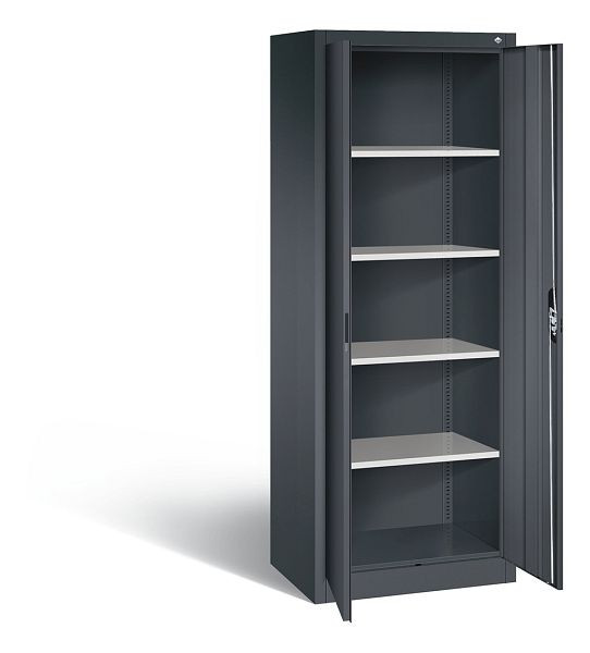 C+P Büroschrank Acurado, H1950xB700xT500mm, Farbe: Schwarzgrau, Muldengriff, 5 OH, 9237-000 S10270