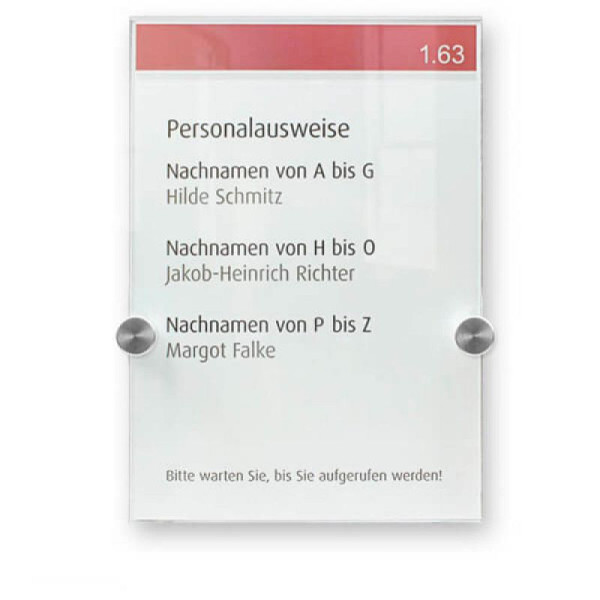 STEIN HGS Türschild DIN A6 - Crystal Sign, Breite 210 mm, Höhe 148 mm, 77955.0004