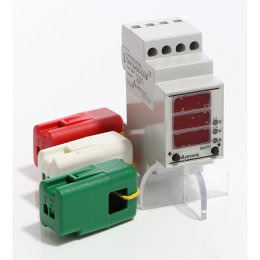 ELMAG Multifunktionsanzeige BY4500-TA100, für Hutschienenmontage zu Stromerzeugerninkl. 3 Stück Mini-Messwandler, 9503807