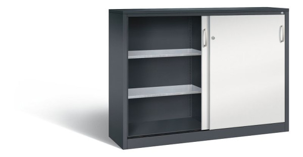 C+P Schiebetürenschrank Acurado, H1200xB1600xT400mm, Farbe: Schwarzgrau / Lichtgrau, Bügelgriff, 2147-09 S10033