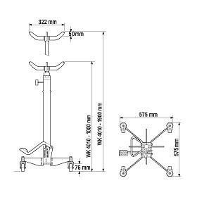 Kunzer Getriebeheber, Tragkraft 300 kg, Satteldurchmesser 322 mm, WK 4010