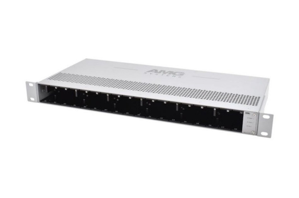 AMG Systems Baugruppenträger für AMG Blade Rack Module, 18 Slots, 1HE, 19" Schrankeinbau, zwei externe redundante 12VDC Stromanschlüsse, AMG2036-RP-DD