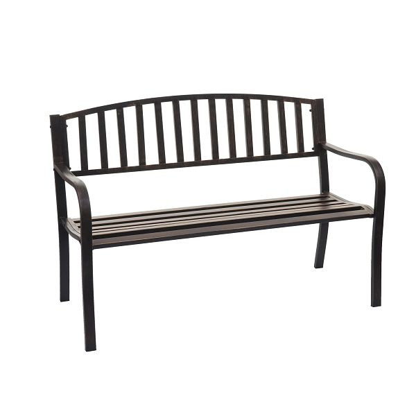 Mendler Gartenbank HWC-F43, Bank Parkbank Sitzbank, 2-Sitzer pulverbeschichteter Stahl, vintage bronze, 76748