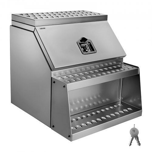 VEVOR Sattel-Trittkasten 610x695x645 mm, Werkzeugkasten zur Seitenmontage mit T-Griff, Schloss & Schlüssel für Anhänger, BTGJXBTGJX3TF391R001V0