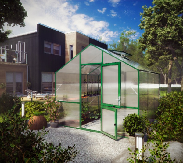KGT Gewächshaus Lilie III, moosgrün, 3.23 x 2.97 x 2.68 m, 13300002
