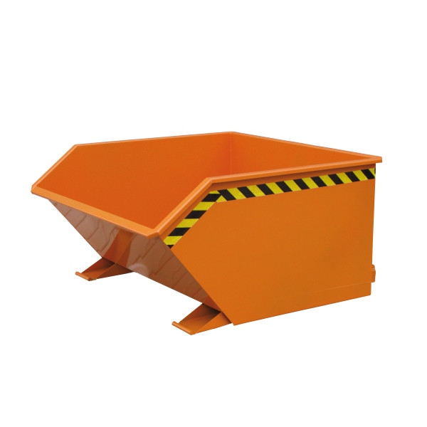 Eichinger Industrie Späne-Kippbehälter mit Siebeinsatz und Ablasshahn, 1000 kg, 150 Liter, reinorange, 20460100000000