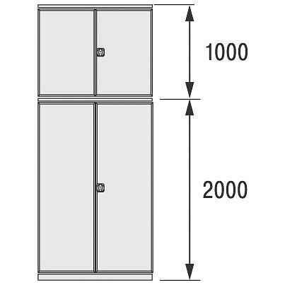 BITO Flügeltür 1300x3000 RAL7035 Set, 29959, 4250692942195
