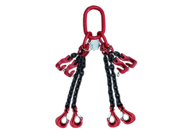 Schake Kettengehänge 4-strang, 10 mm, Länge: 6,0 m, mit Verkürzungshaken, 5466VH-10