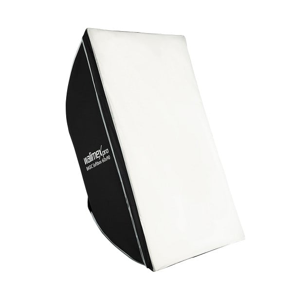 Walimex pro Softbox 60 x 90 cm, um 360° drehbar, inkl Front- und Zwischendiffusor, Bowens Adapter, Transporttasche, Soft Box für Fotostudio, 1023418