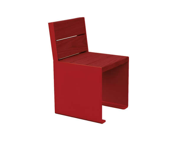 Procity Stuhl Kube. Mit Rückenlehne, Stahl & Holz, Mahagoni/RAL 3004, 306394.3004.ACAJ