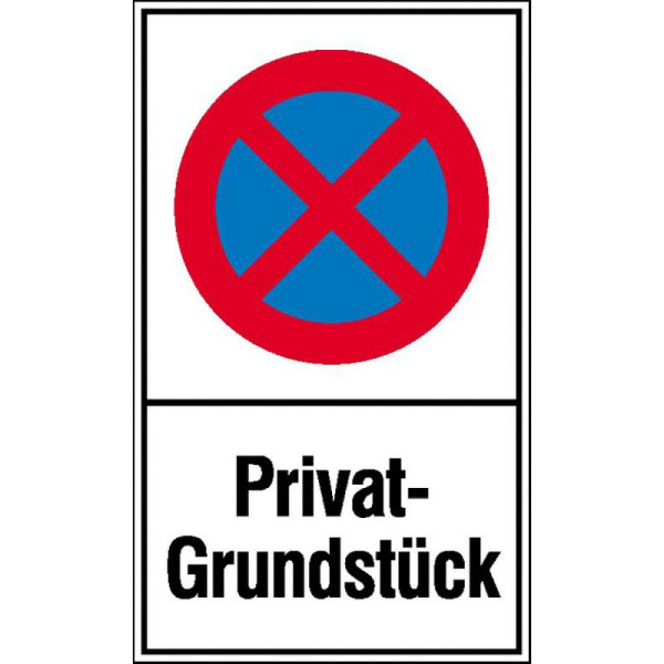 Stein HGS Haltverbotsschild, Absolutes Haltverbot, Privatgrundstück, Aluminium, 2 mm, 400 x 600 mm, 52.5573