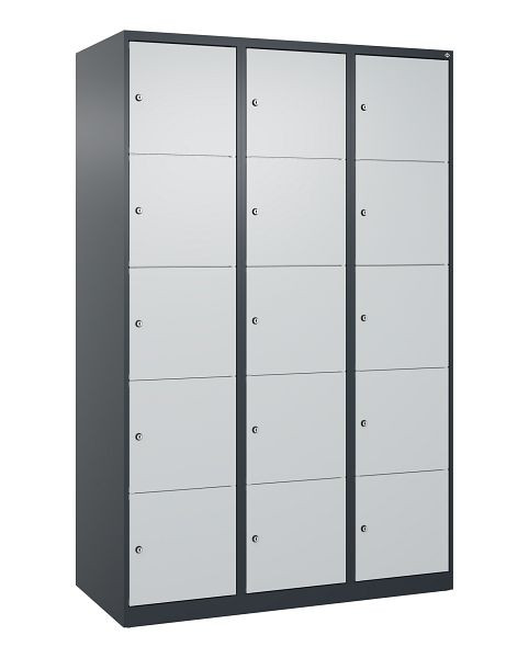 C+P Schließfachschrank Classic PLUS, 3 Abteile, 1850x1200x500mm, 7016/7035, 080000-325 S10011