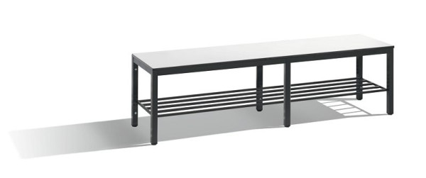 C+P Sitzbank, Feuchtraum, H401xB1500xT353 mm, Schwarzgrau/HPL Weiß, 8061-010 S10016