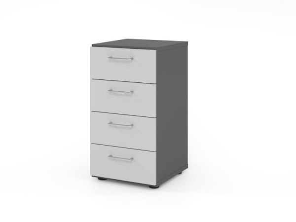 Hammerbacher Regal 2OH, 4 Schübe 924S4 BS, Korpus: Graphit / Front: Grau, V924S4/G/5/BS