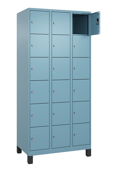C+P Schließfachschrank Evolo PLUS, mit Füßen, 18 Fächer, 1950x900x500mm, 0010/0, 049010-306 S10021