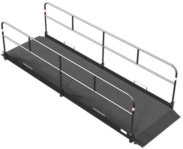 Schake Alu-Grabenbrücke 2,80 m lang, 1,30 m, Belag besteht aus rutschsicherem Alu-Tränenblech 3/4.0 mm inkl. Auffahrrampe, 2028213