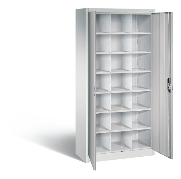 C+P Büro-Fächerschrank Acurado, H1950xB930xT400mm, Farbe: Lichtgrau / Weißaluminium, Muldengriff, 9260-410 S10356