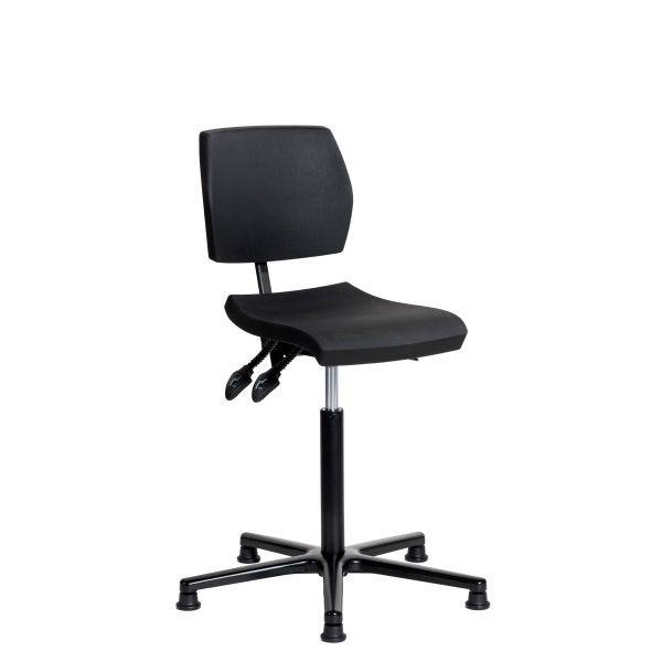 SOFAME Arbeitsstuhl ERGOSLIM mit Gleiter, Sitzhöhe 42-56 cm, Aluminium-Fußkreuz, W050100006