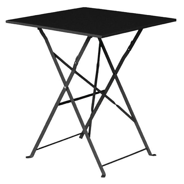 Bolero viereckiger klappbarer Terrassentisch Stahl schwarz 60cm, GK989