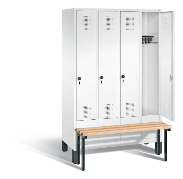 C+P Garderobenschrank Evolo, H1850xB1190xT815mm, Farbe: Verkehrsweiß, 48030-40 S10233