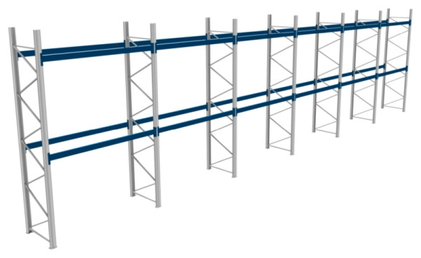 BITO Palettenregal P2 4505x1100x17100 Komplettregal, 2E, 800 RAL5010 U, 56455