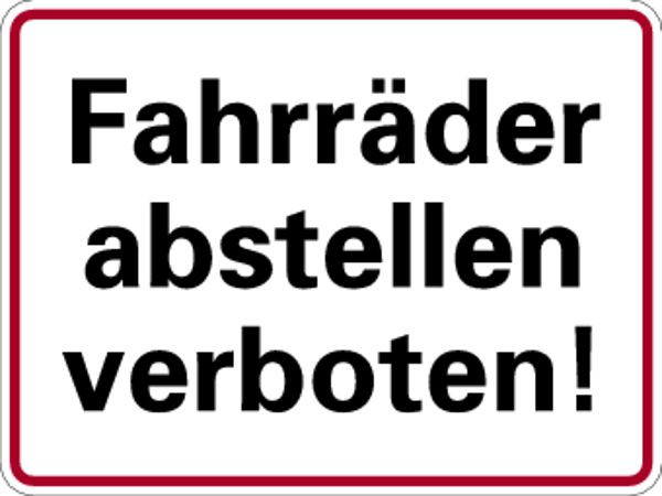 Schilder Klar Grundstücksbeschilderung Fahrräder abstellen verboten, 200x150 mm Folie selbstklebend, 520/61