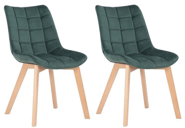 CLP 2er Set Esszimmerstühle Passaic Samt, grün, 319641