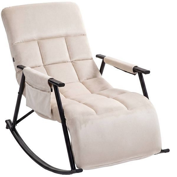 CLP Schaukelstuhl Elara Samt, creme, 328553, 4255716395766
