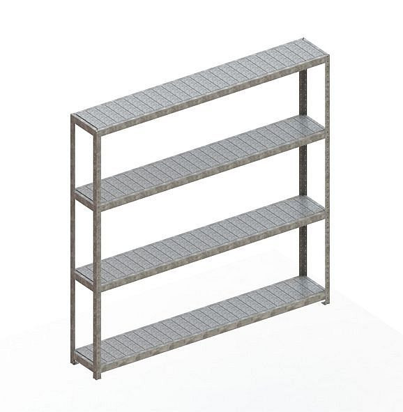 Meta SPEED - RACK Regal 2470x2500x400 mm mit Stahlpaneelen, verzinkt, Bodenanzahl: 4, 20087034