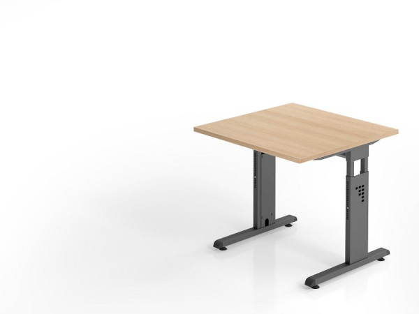 Hammerbacher Schreibtisch OS08, 80 x 80 cm, Platte: Eiche, 25 mm dick, 2 mm ABS-Kante, Rechteckform, VOS08/E/G
