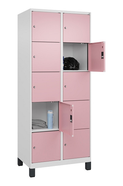 C+P Schließfachschrank Evolo PLUS, mit Füßen, 10 Fächer, 1950x800x500mm, 9016/3, 049010-225 S10018