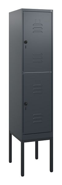 C+P Doppelstöckiger Spind Classic PLUS, Gestell, 1950x400x500mm, 7016/7016, Drehriegel, 0803305-12 S10012