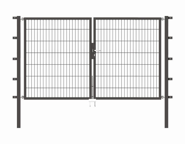 Alberts Doppeltor Flexo mit Zubehör, Breite 250 cm, Höhe: 140 cm, anthrazit, 648541