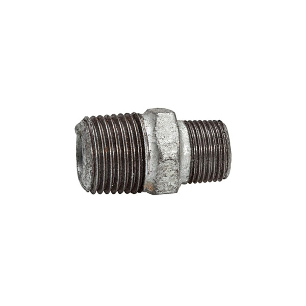 Riegler Doppelgewindenippel 245 AG/AG R 1 1/2 R 1/2 schwarzer Temperguss, 133569