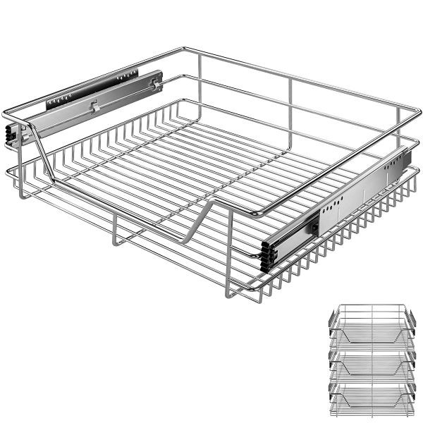casaria Teleskopschublade 3er-Set 60cm Schrankbreite Außenmaß, 995599
