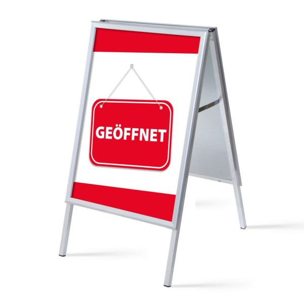 Showdown Displays Kundenstopper A1 Komplettset Geöffnet Rot Deutsch, ZPA1G32MEI222