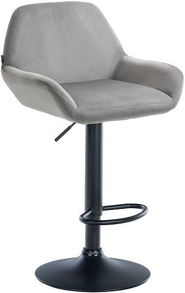 CLP Barhocker Braga Samt schwarz, grau, 320900, 4251756478889