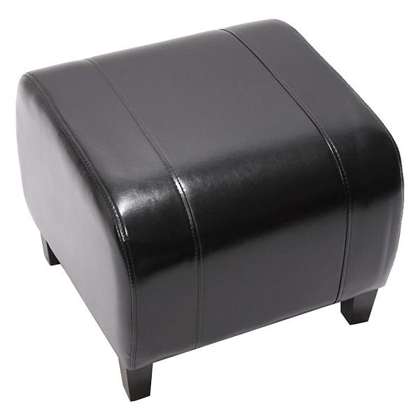 Mendler Hocker Sitzwürfel Sitzhocker Emmen, Leder + Kunstleder, 37x45x47 cm, schwarz, 7947