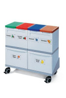 Produktbild von DENIOS Wertstoffsammelstation bestehend aus 2 x 30 l + 4 x 15 l Sammelboxen + Rollwagen, 188874 DENIOS Wertstoffsammelstation bestehend aus 2 x 30 l + 4 x 15 l Sammelboxen + Rollwagen, 188874