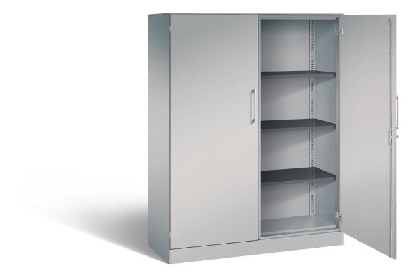 C+P Flügeltürenschrank Asisto, H1635xB1200xT435mm, Farbe: Weißaluminium, Bügelgriff, 4 OH, 141011-000 S10068